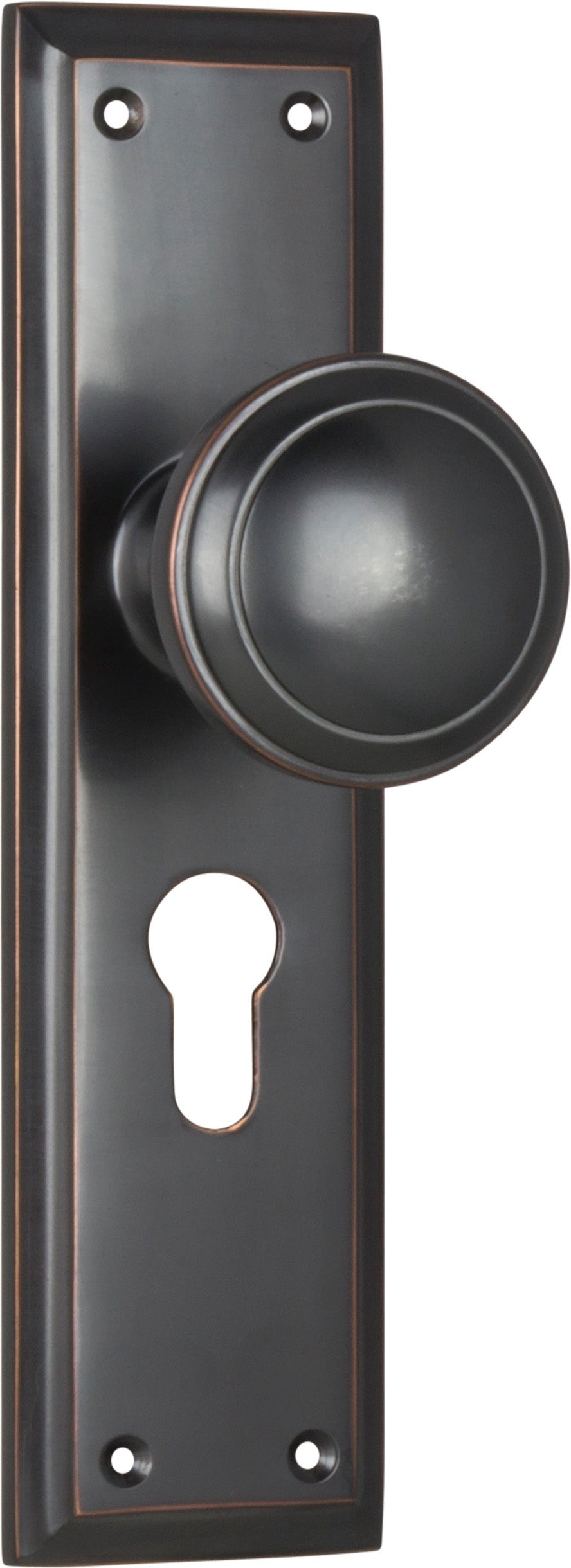 Milton Door Knob - Long Backplate by Tradco