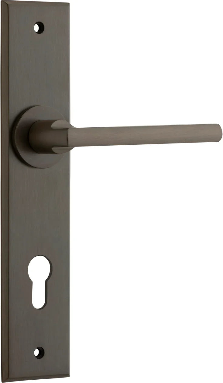 Baltimore Lever - Chamfered Backplate - Entry Point - Iver - Signature Brass - Door Levers