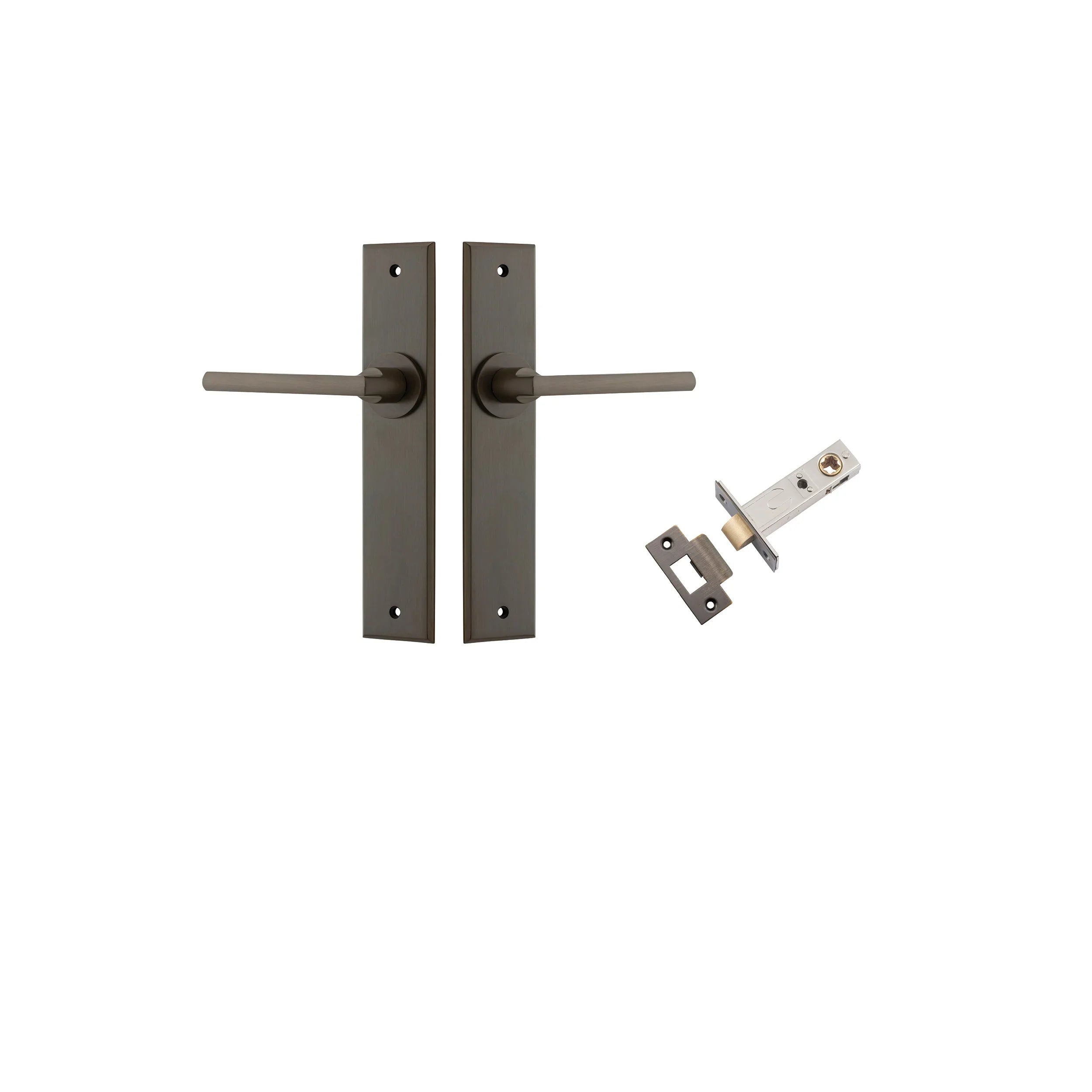 Baltimore Lever - Chamfered Backplate - Entry Point - Iver - Signature Brass - Door Levers