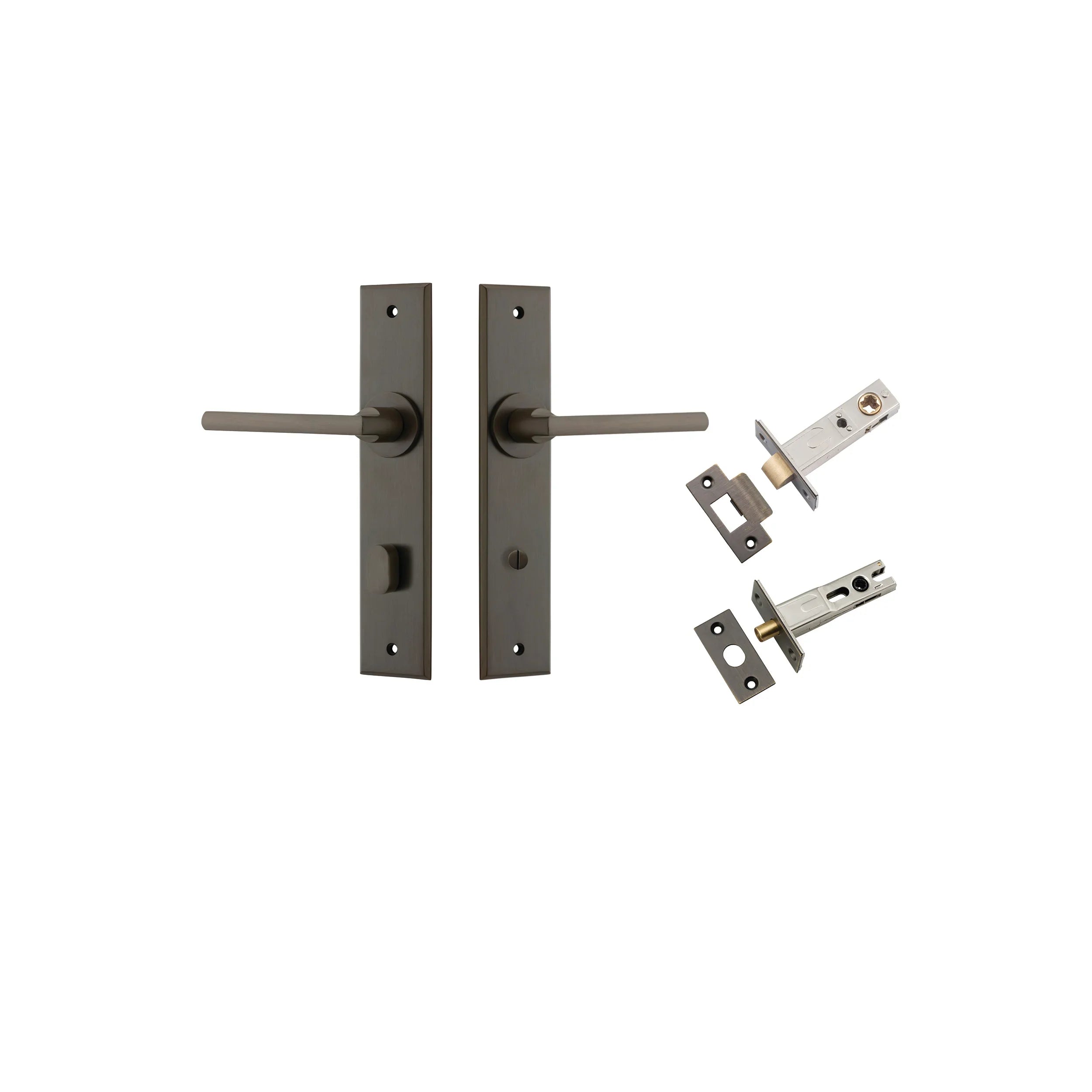 Baltimore Lever - Chamfered Backplate - Entry Point - Iver - Signature Brass - Door Levers