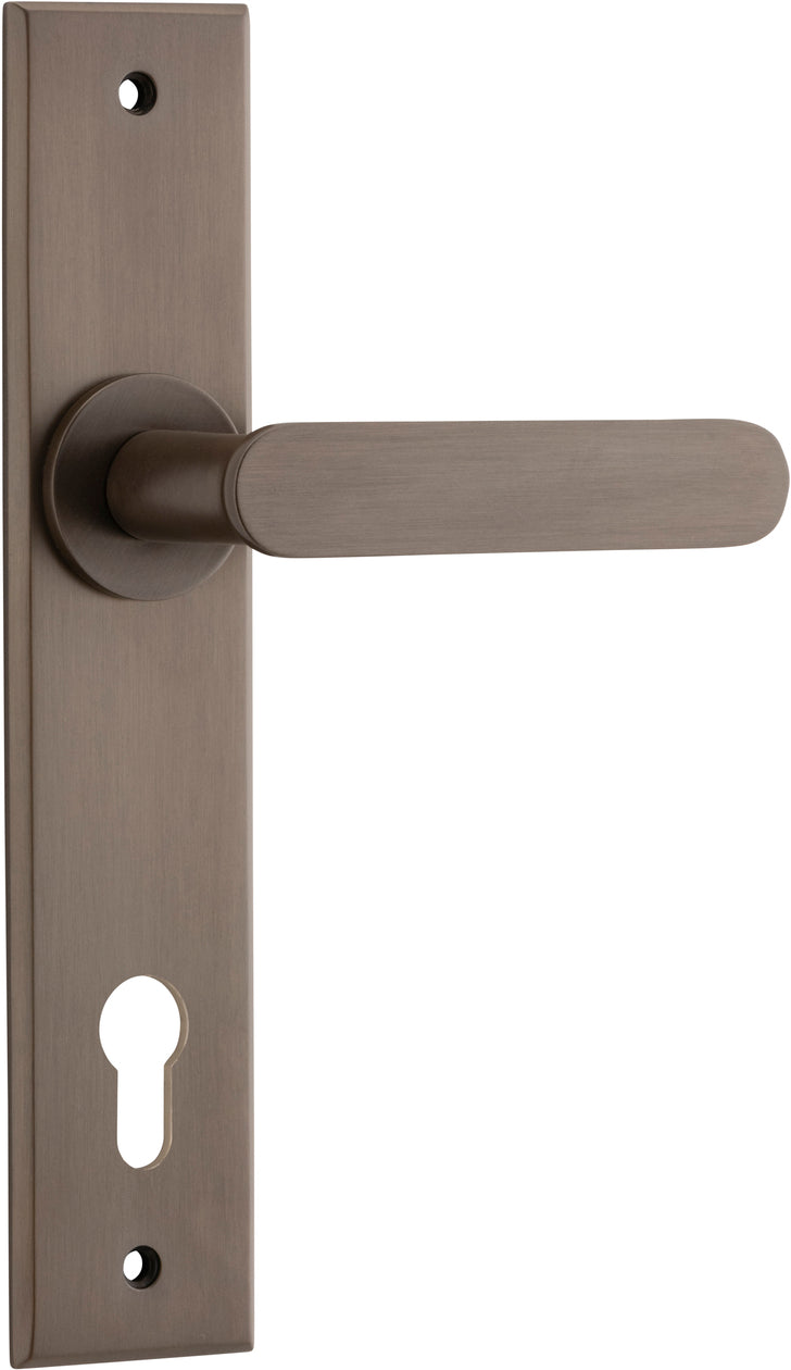 Bronte Lever - Chamfered Backplate - Entry Point - Iver - Signature Brass - Door Levers