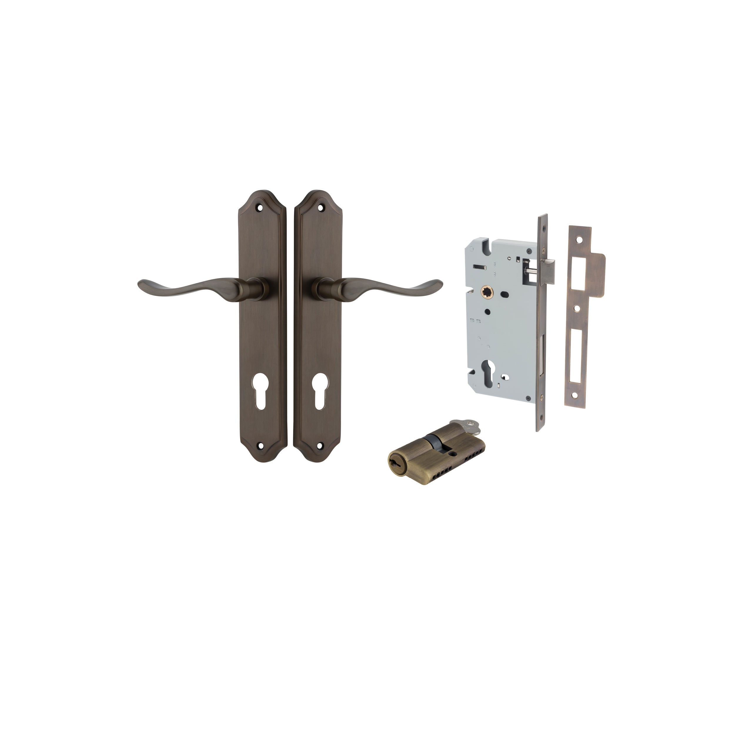 Stirling Lever - Shouldered Backplate - Entry Point - Iver - Signature Brass - Door Levers