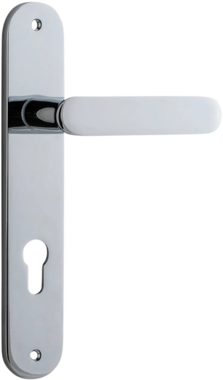 Bronte Lever - Oval Backplate - Entry Point - Iver - Polished Brass - Door Levers