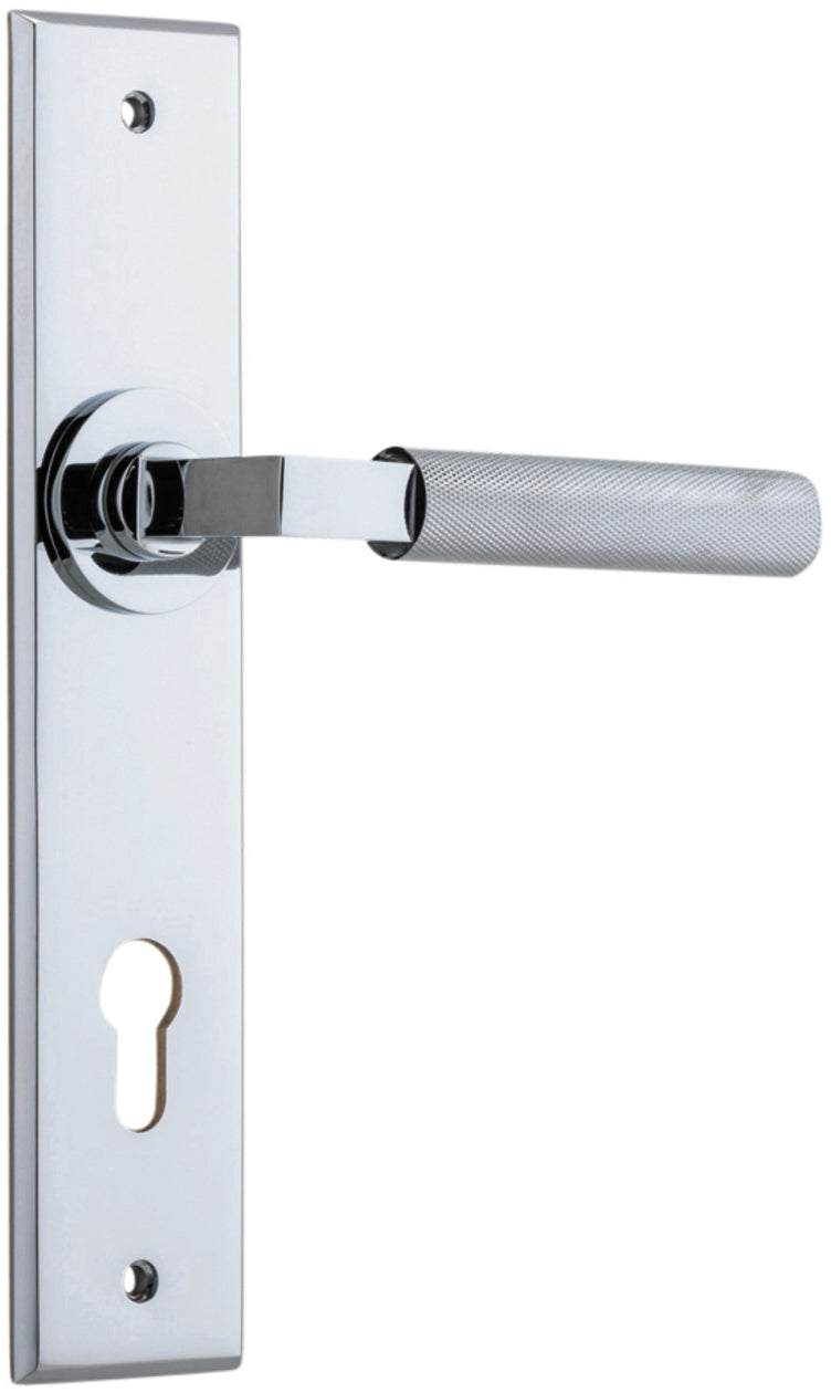 Brunswick Lever - Chamfered Backplate - Entry Point - Iver - Polished Chrome - Door Levers