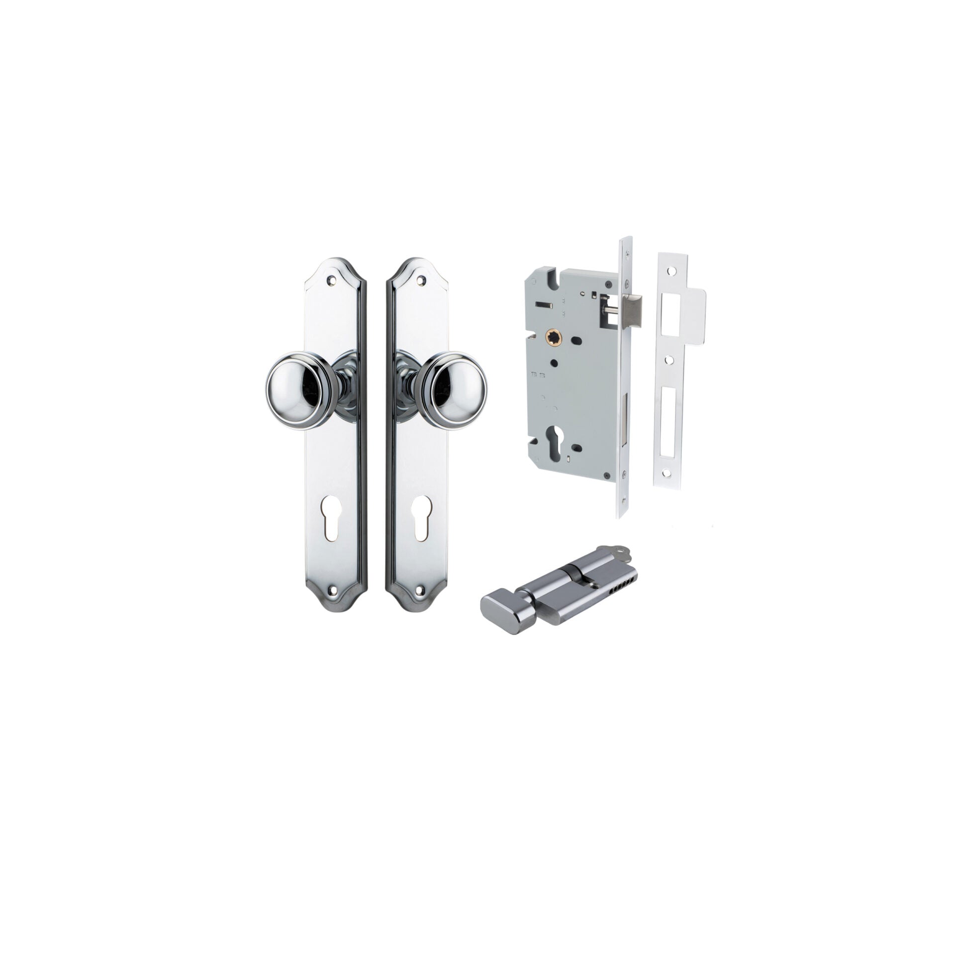 Paddington Knob - Shouldered Backplate - Entry Point - Iver - Polished Chrome - Door Knobs