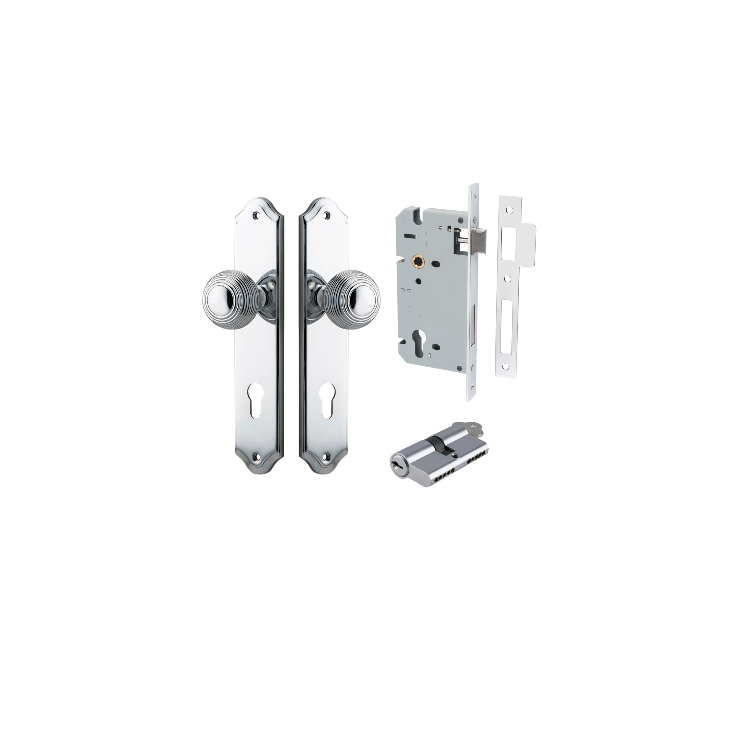 Guildford Knob - Shouldered Backplate - Entry Point - Iver - Polished Chrome - Door Knobs