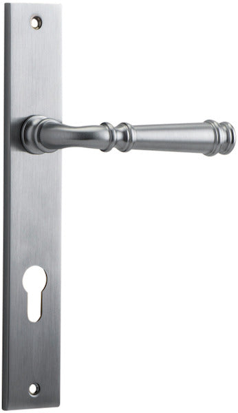 Verona Lever - Rectangular Backplate - Entry Point - Iver - Brushed Chrome - Door Levers