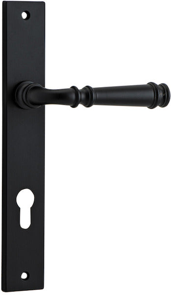 Verona Lever - Rectangular Backplate - Entry Point - Iver - Matt Black - Door Levers