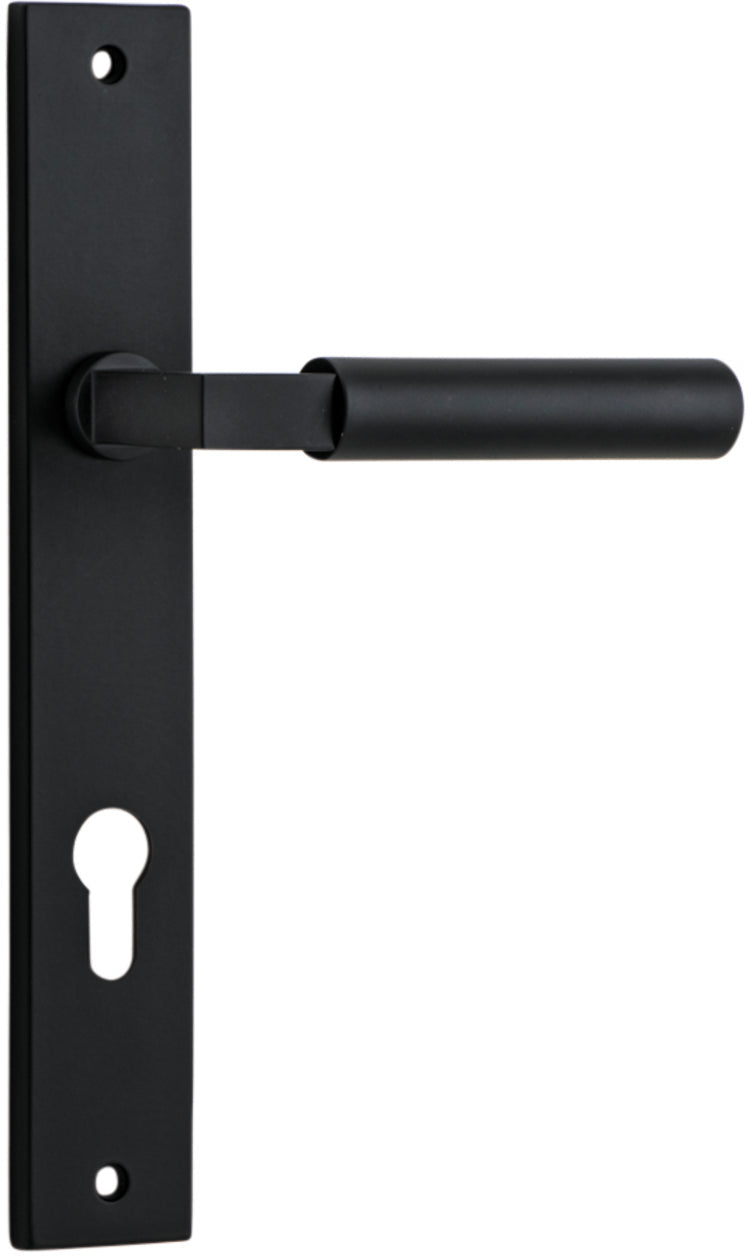 Berlin Lever - Rectangular Backplate - Entry Point - Iver - Matt Black - Door Levers