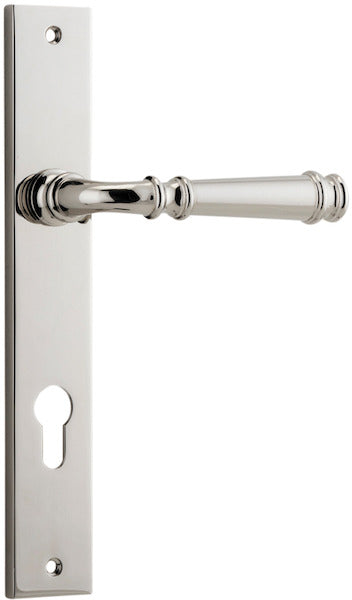 Verona Lever - Rectangular Backplate - Entry Point - Iver - Polished Nickel - Door Levers