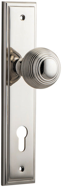 Guildford Knob - Stepped Backplate - Entry Point - Iver - Polished Nickel - Door Knobs