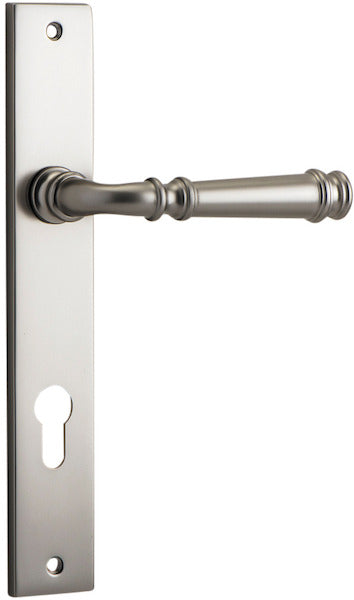 Verona Lever - Rectangular Backplate - Entry Point - Iver - Satin Nickel - Door Levers