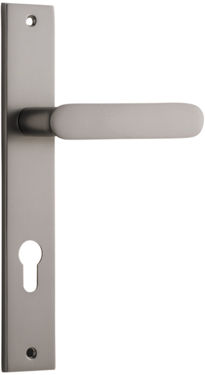 Bronte Lever - Rectangular Backplate - Entry Point - Iver - Satin Nickel - Door Levers