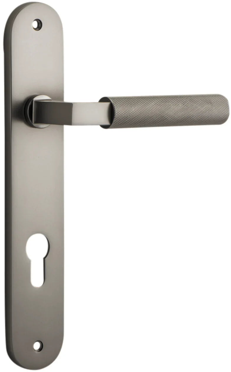 Brunswick Lever - Oval Backplate - Entry Point - Iver - Satin Nickel - Door Levers