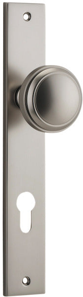 Paddington Knob - Rectangular Backplate - Entry Point - Iver - Satin Nickel - Door Knobs