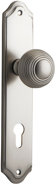 Guildford Knob - Shouldered Backplate - Entry Point - Iver - Satin Nickel - Door Knobs