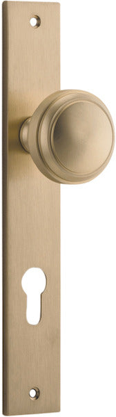 Paddington Knob - Rectangular Backplate - Entry Point - Iver - Brushed Brass - Door Knobs