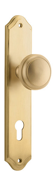 Paddington Knob - Shouldered Backplate - Entry Point - Iver - Brushed Brass - Door Knobs