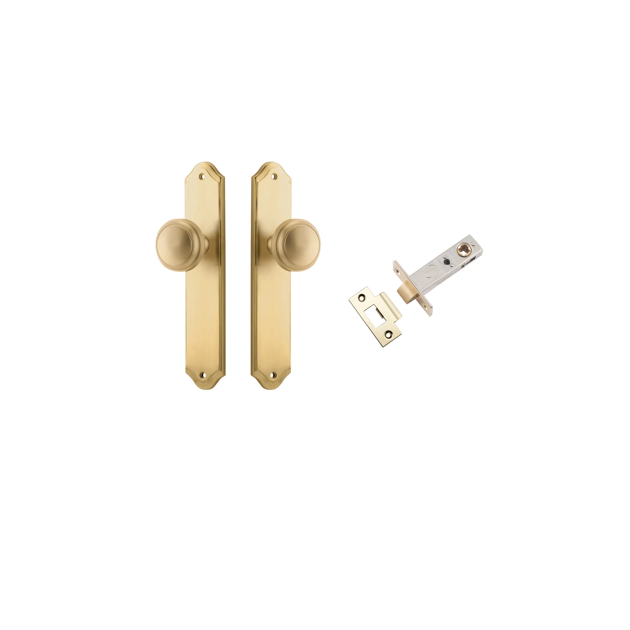 Paddington Knob - Shouldered Backplate - Entry Point - Iver - Brushed Brass - Door Knobs