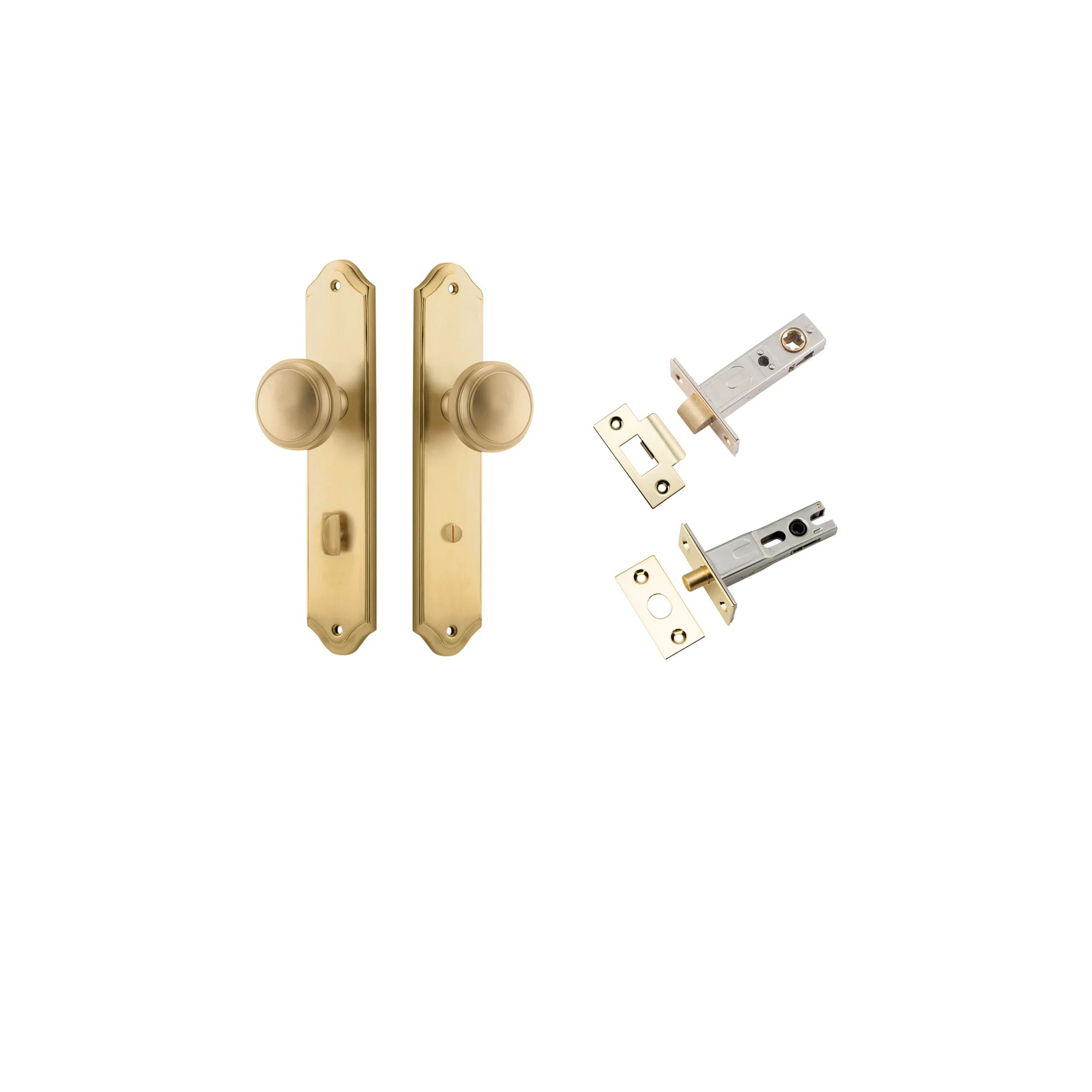 Paddington Knob - Shouldered Backplate - Entry Point - Iver - Brushed Brass - Door Knobs