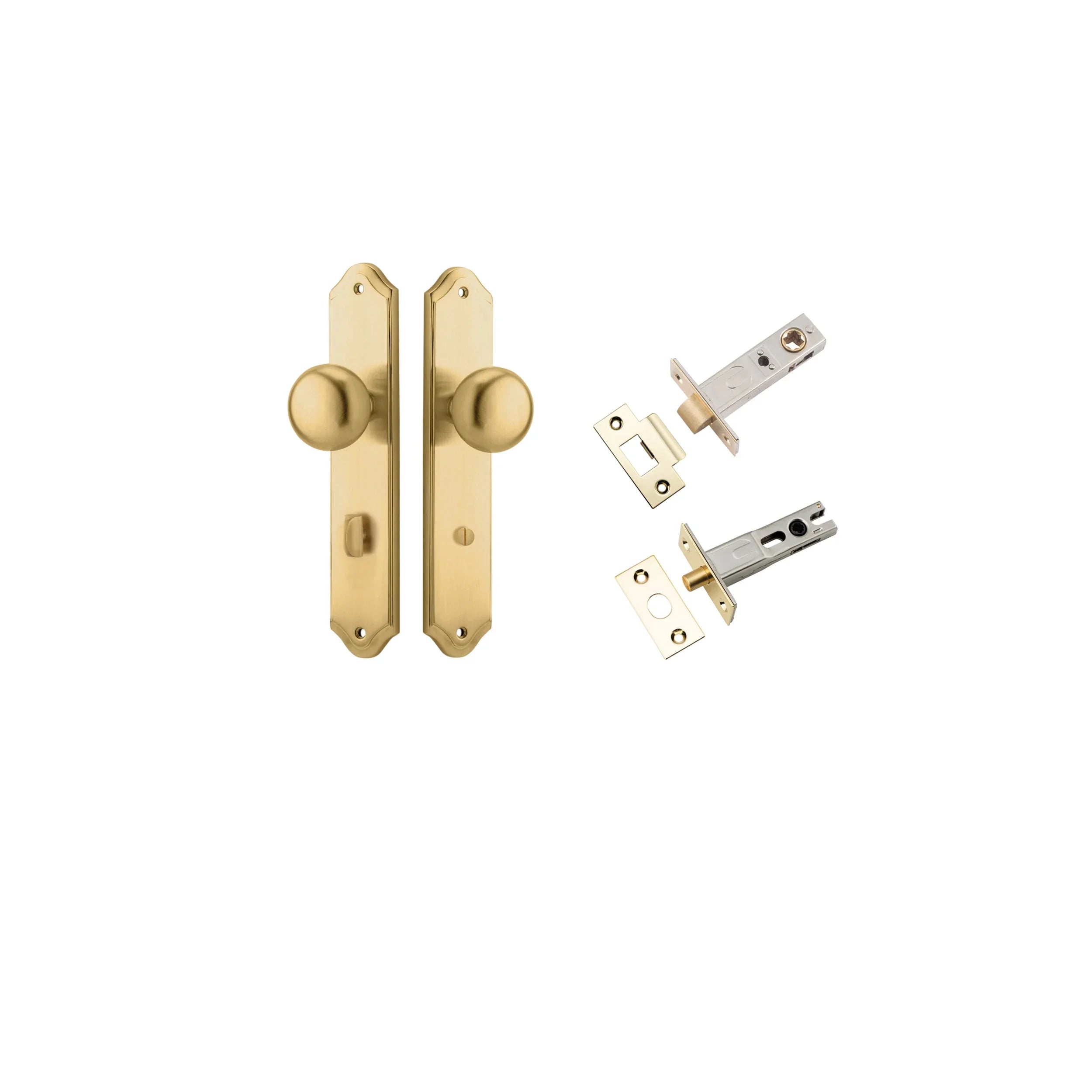 Cambridge Knob - Shouldered Backplate - Entry Point - Iver - Brushed Brass - Door Knobs