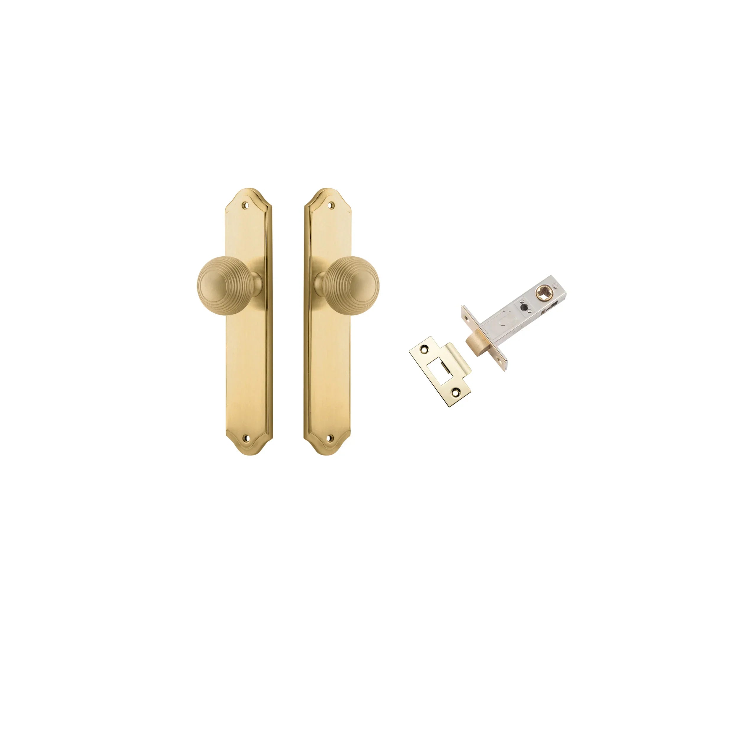 Guildford Knob - Shouldered Backplate - Entry Point - Iver - Brushed Brass - Door Knobs