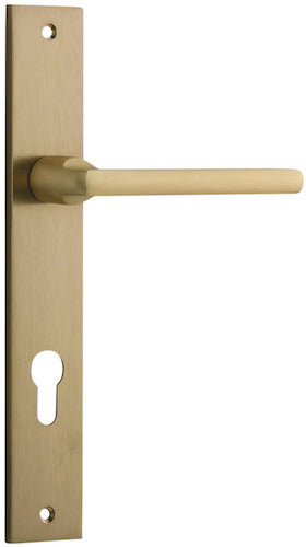 Baltimore Lever - Rectangular Backplate - Entry Point - Iver - Brushed Brass - Door Levers