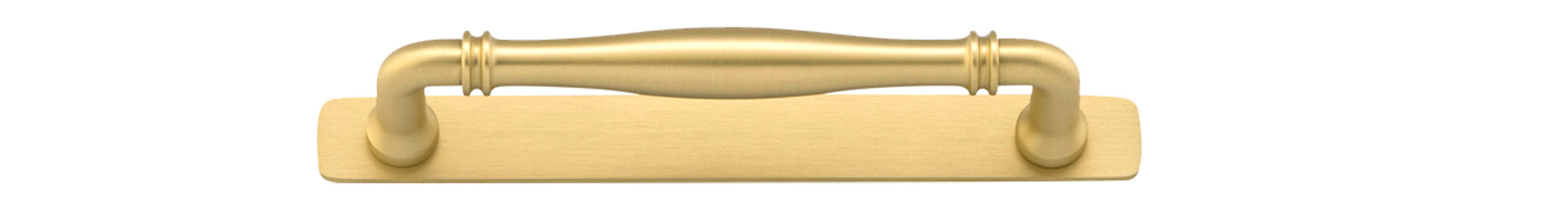 Sarlat Cabinet Pull with Backplate - Entry Point - Iver - Brushed Gold PVD - Cabinet Pulls