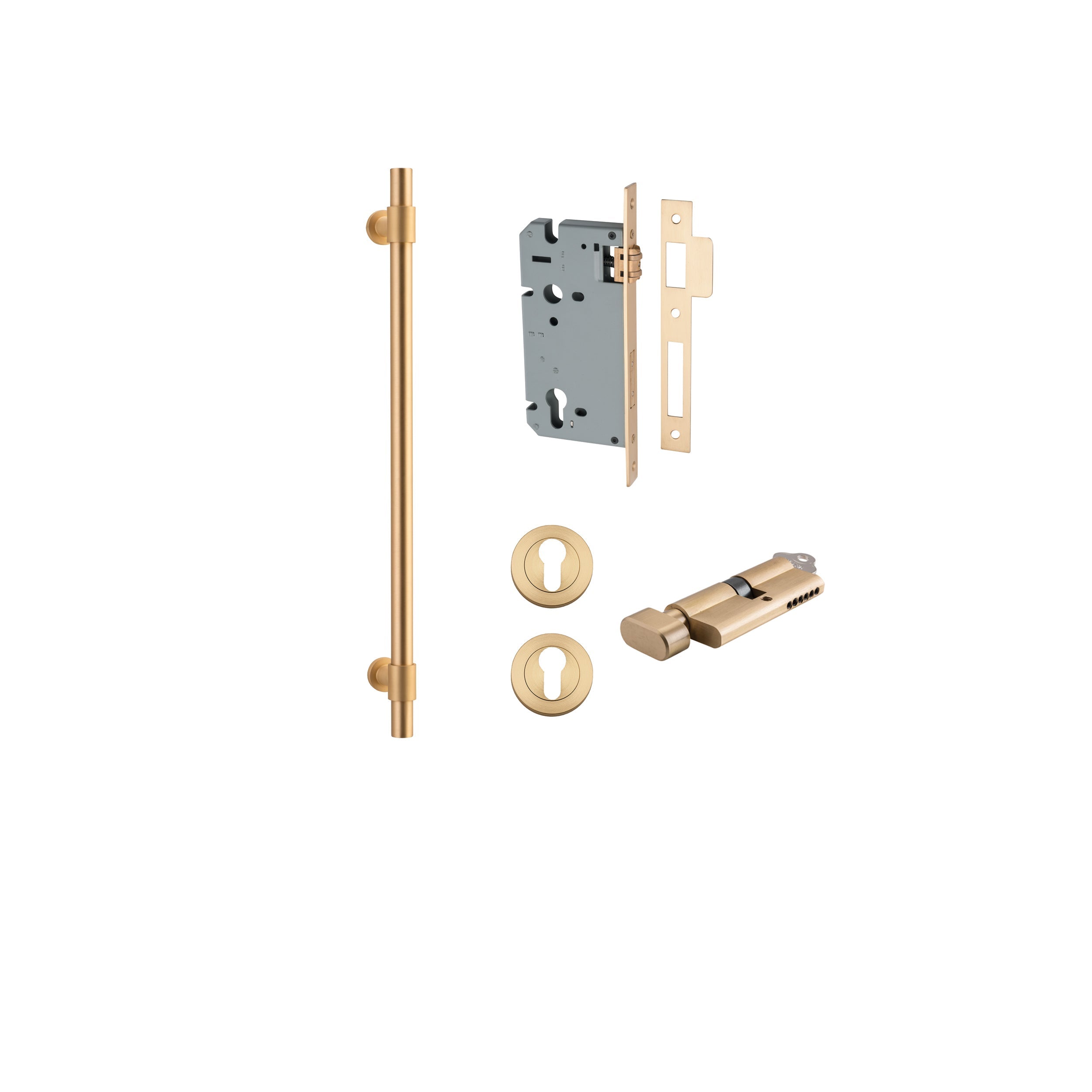 Helsinki Pull Handle - Entry Point - Iver - Brushed Brass - Pull Handles