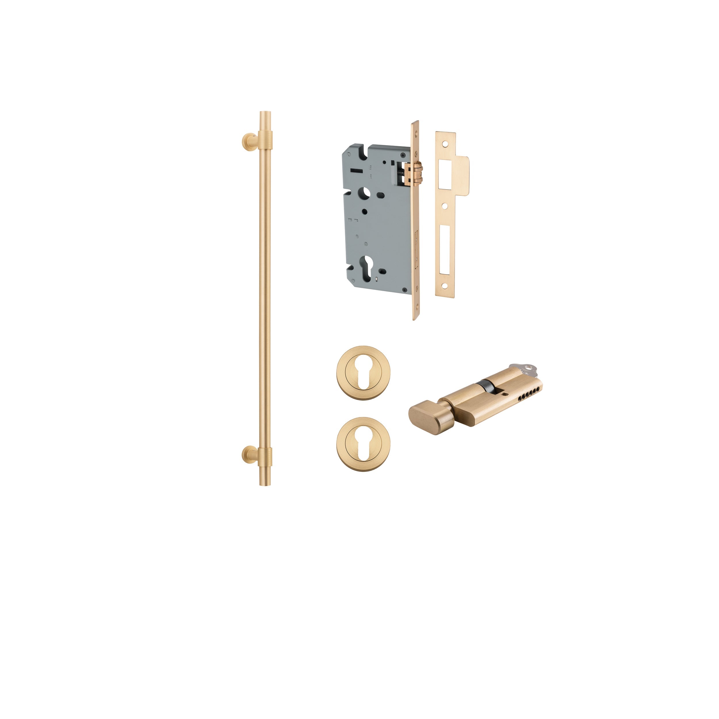 Helsinki Pull Handle - Entry Point - Iver - Brushed Brass - Pull Handles