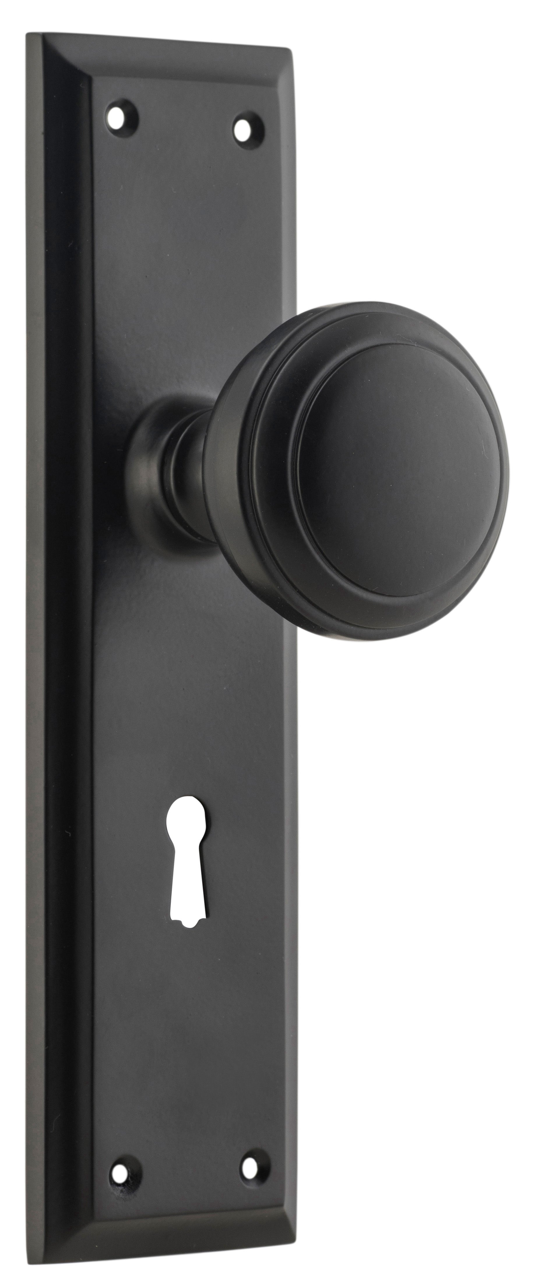 Milton Door Knob - Long Backplate by Tradco