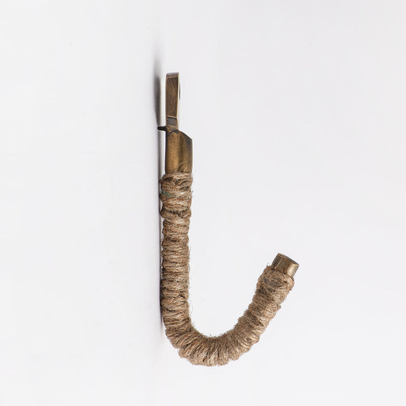 Rope Hook - Jute with Acid Washed Brass By Hepburn