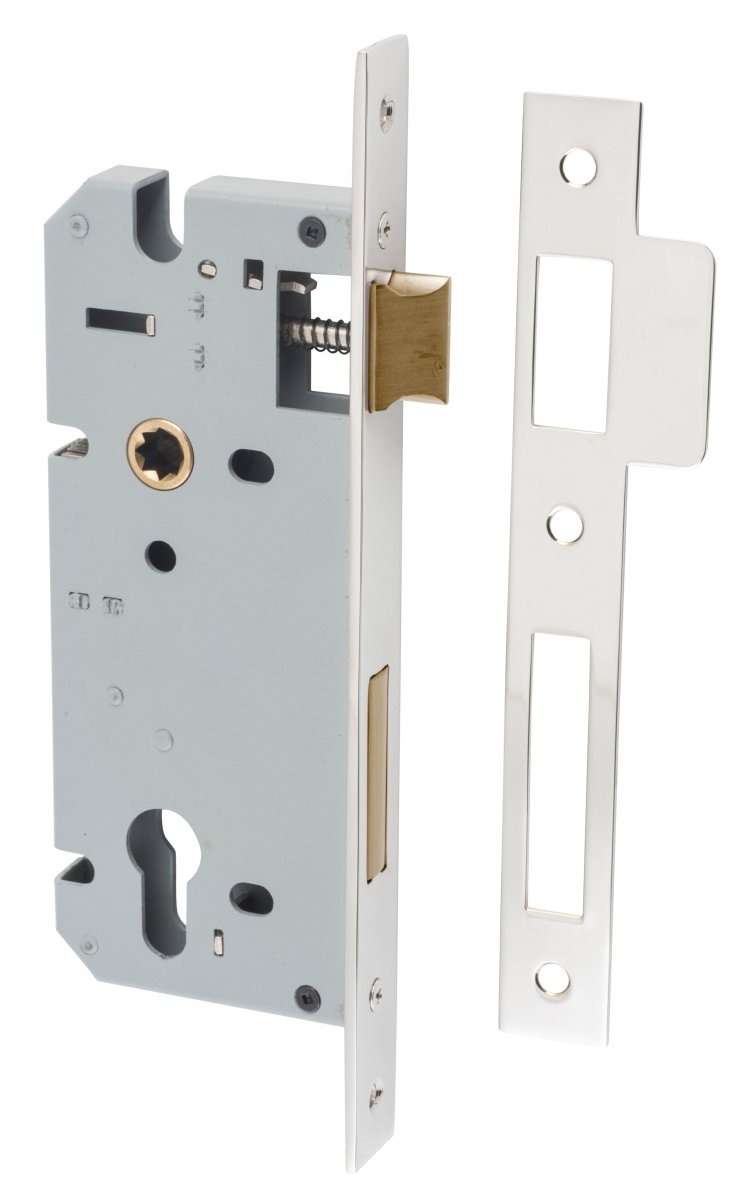 85mm Euro Mortice Locks - Entry Point - Iver - Polished Nickel - External Locks