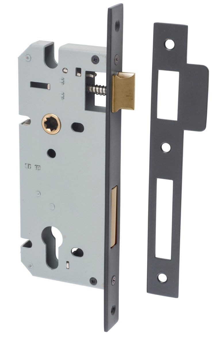 85mm Euro Mortice Locks - Entry Point - Iver - Matt Black - External Locks