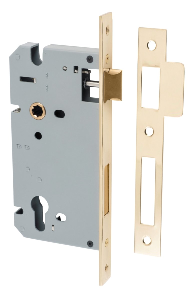 85mm Euro Mortice Locks - Entry Point - Iver - Polished Brass - External Locks