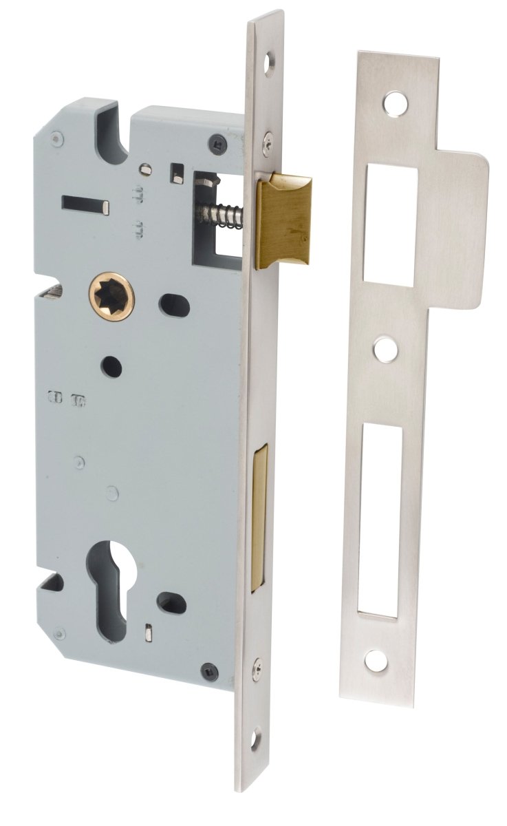 85mm Euro Mortice Locks - Entry Point - Iver - Satin Nickel - External Locks