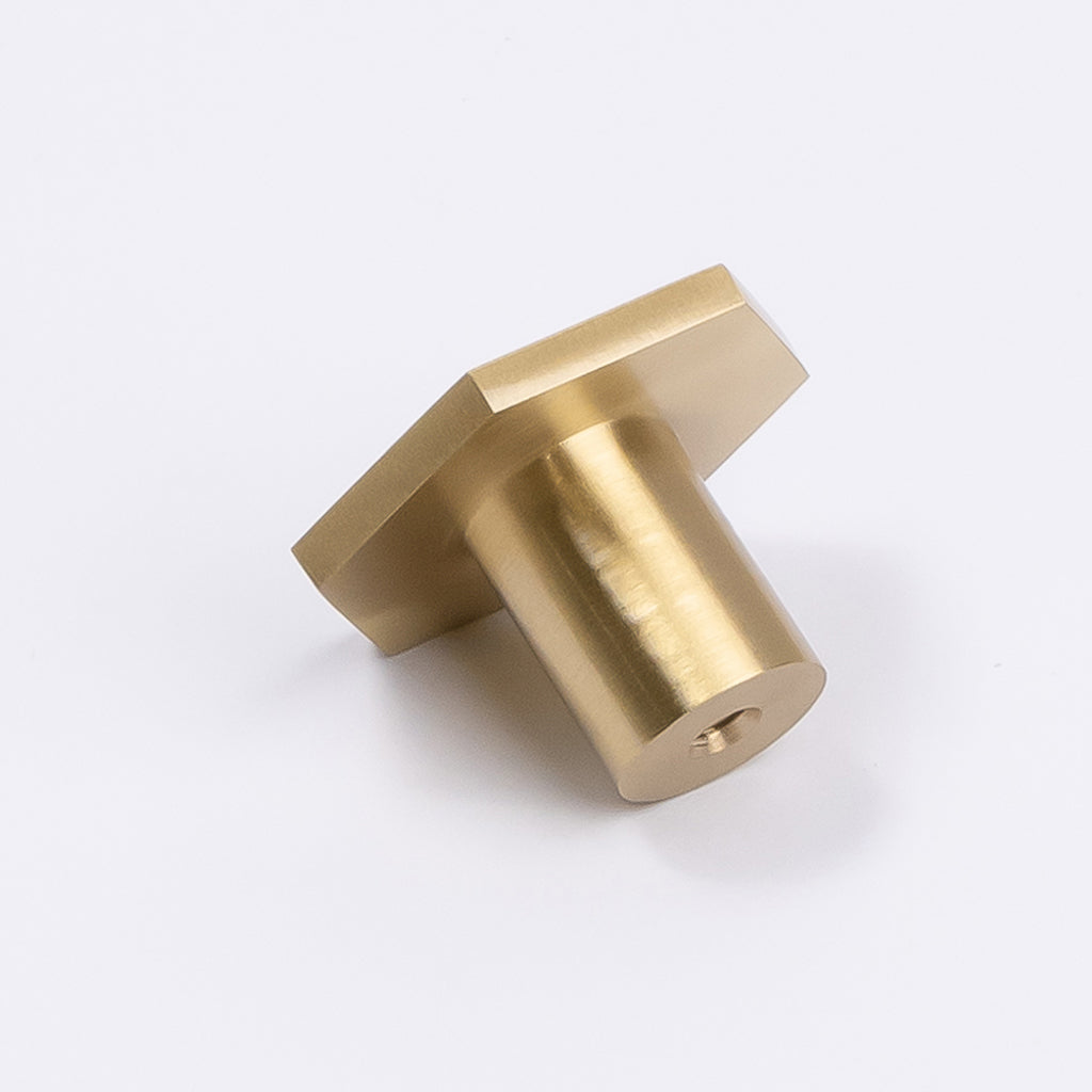 Brushed Brass Hexagonal Cabinet Knob - Rosalind - Manovella