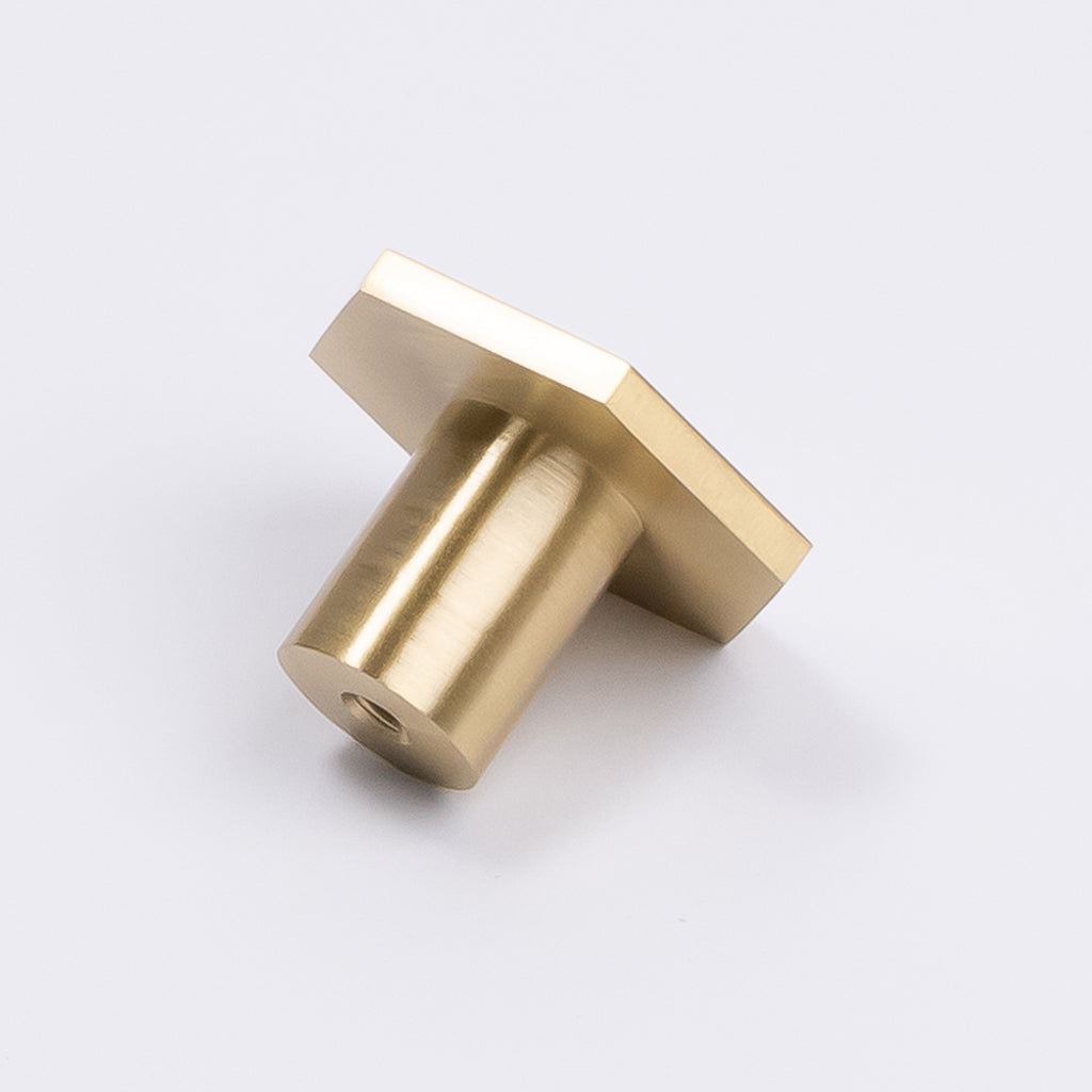 Brushed Brass Hexagonal Cabinet Knob - Rosalind - Manovella