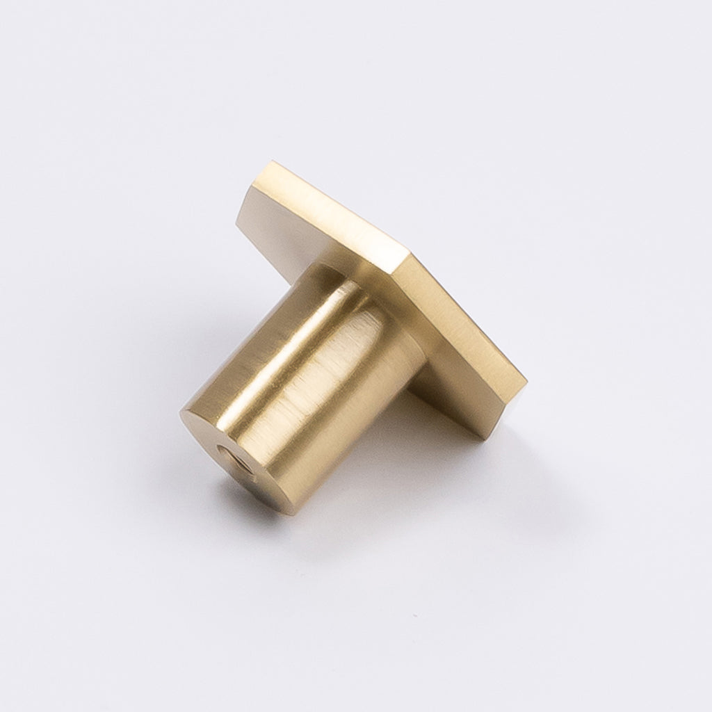 Brushed Brass Hexagonal Cabinet Knob - Rosalind - Manovella