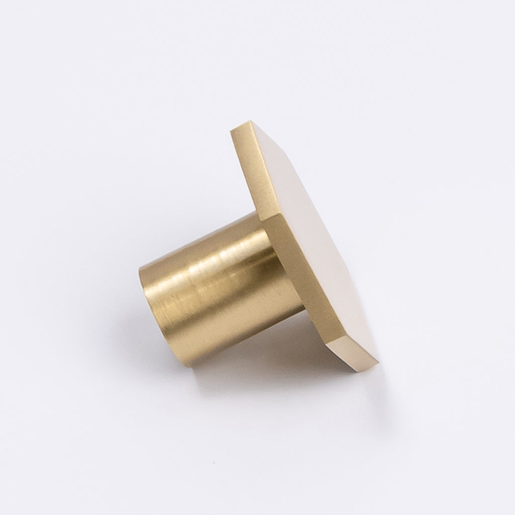 Brushed Brass Hexagonal Cabinet Knob - Rosalind - Manovella