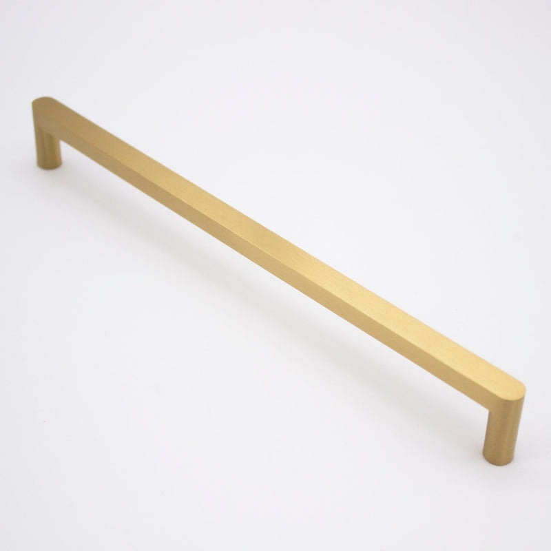 Brushed Brass Straight Profile Cabinet Pull - Clio - Manovella