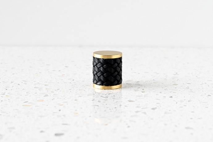 Maggie Brass And Leather Cabinetry Knob - Little Swagger