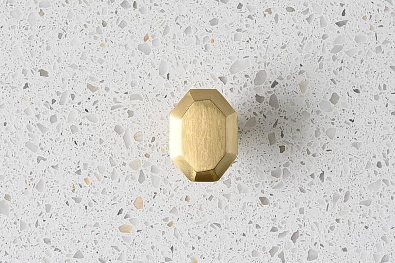 Archie Brass Geometric Cabinetry Knob - Little Swagger