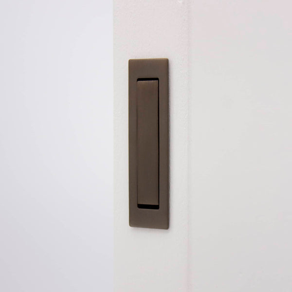 Aged Brass Concealed Sliding Door Edge Pull
