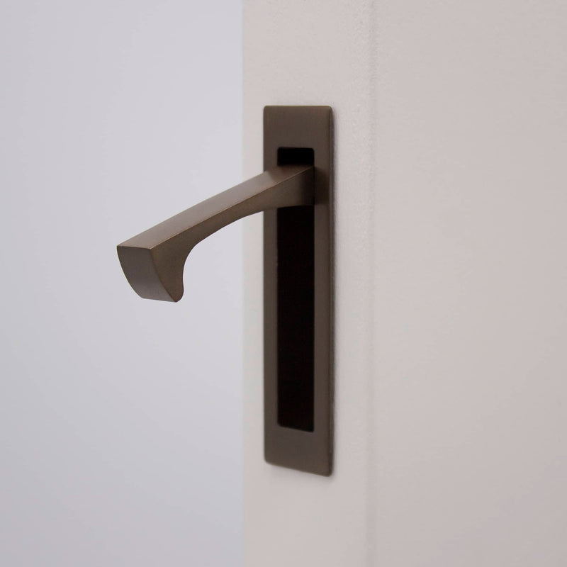 Aged Brass Concealed Sliding Door Edge Pull