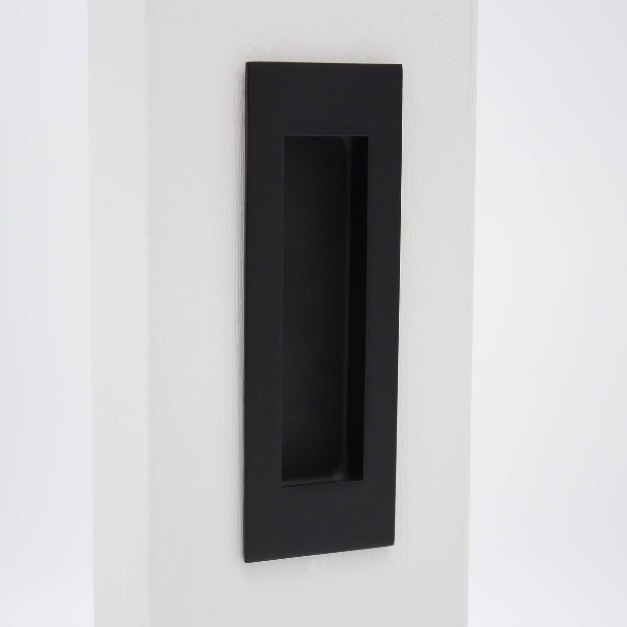 Matt Black Sliding Door Flush Pull 120mm x 40mm - Manovella