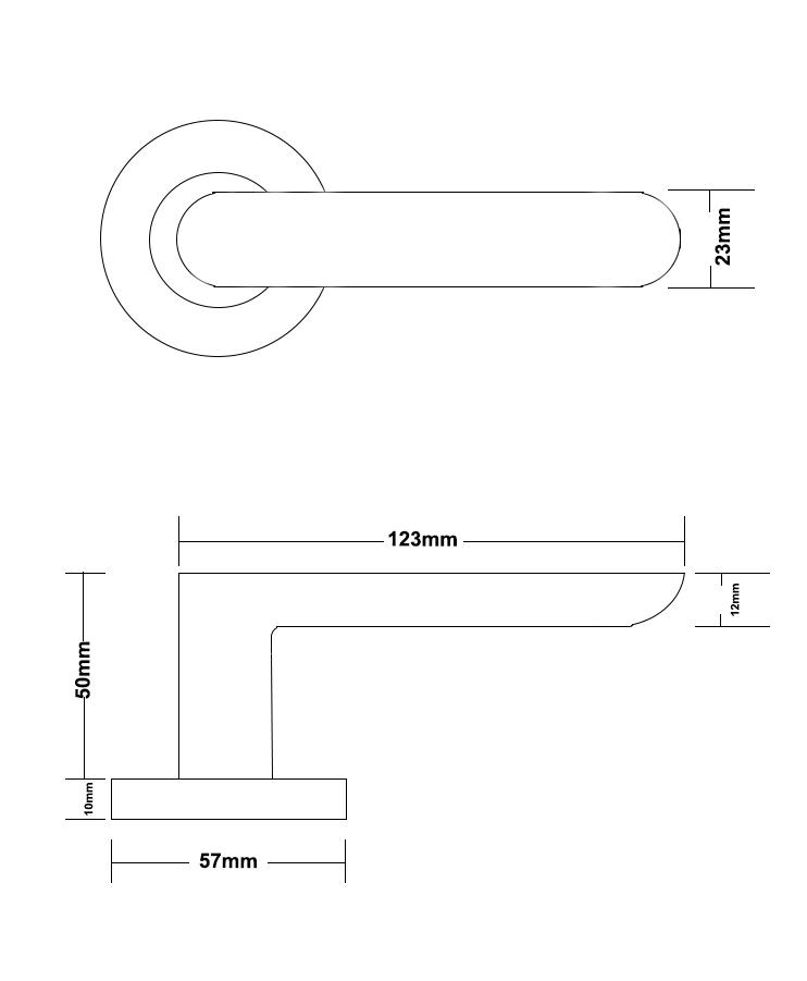 Satin Brass Passage Door Handle - Fairhaven - Manovella