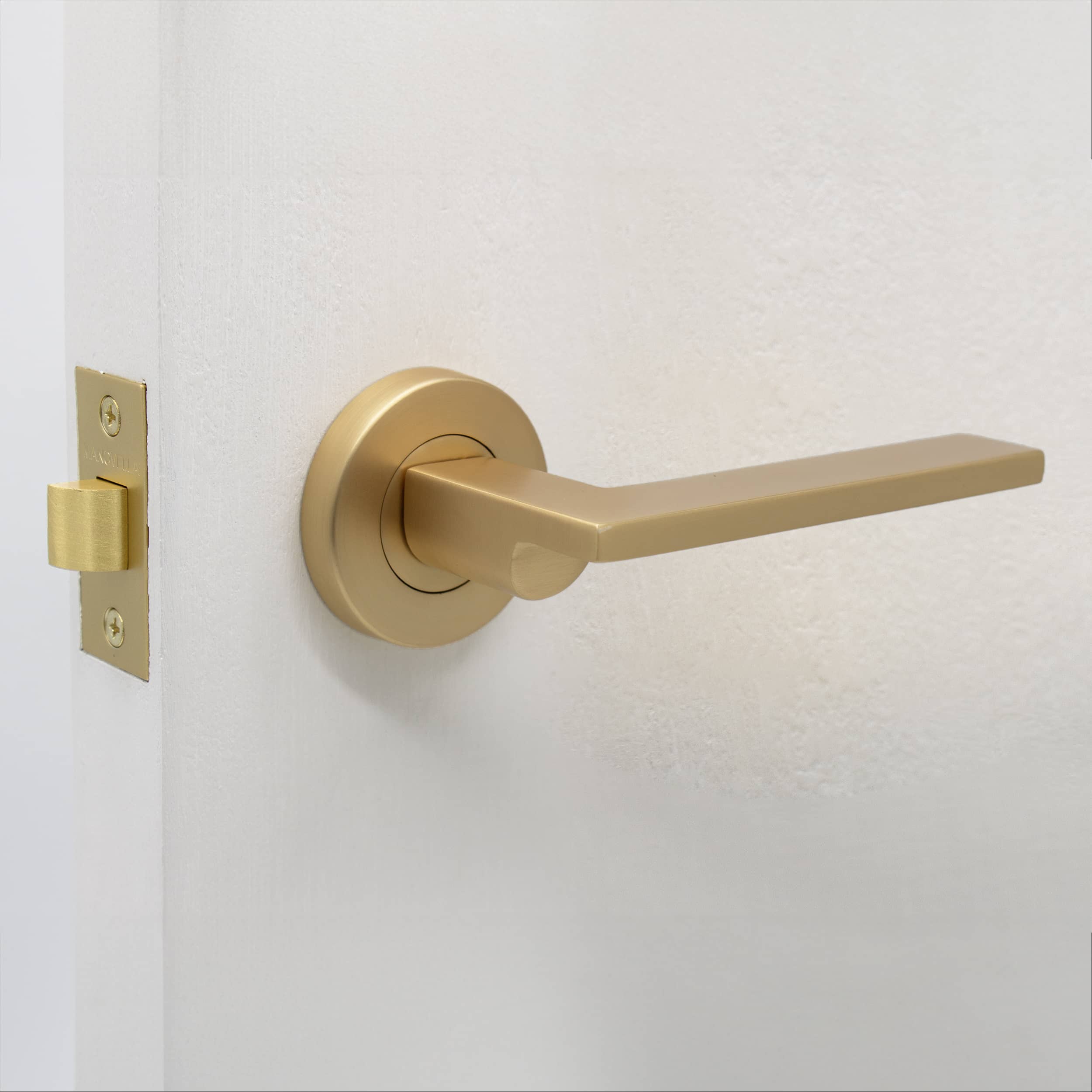 Satin Brass Passage Door Handle - Hamilton - Manovella