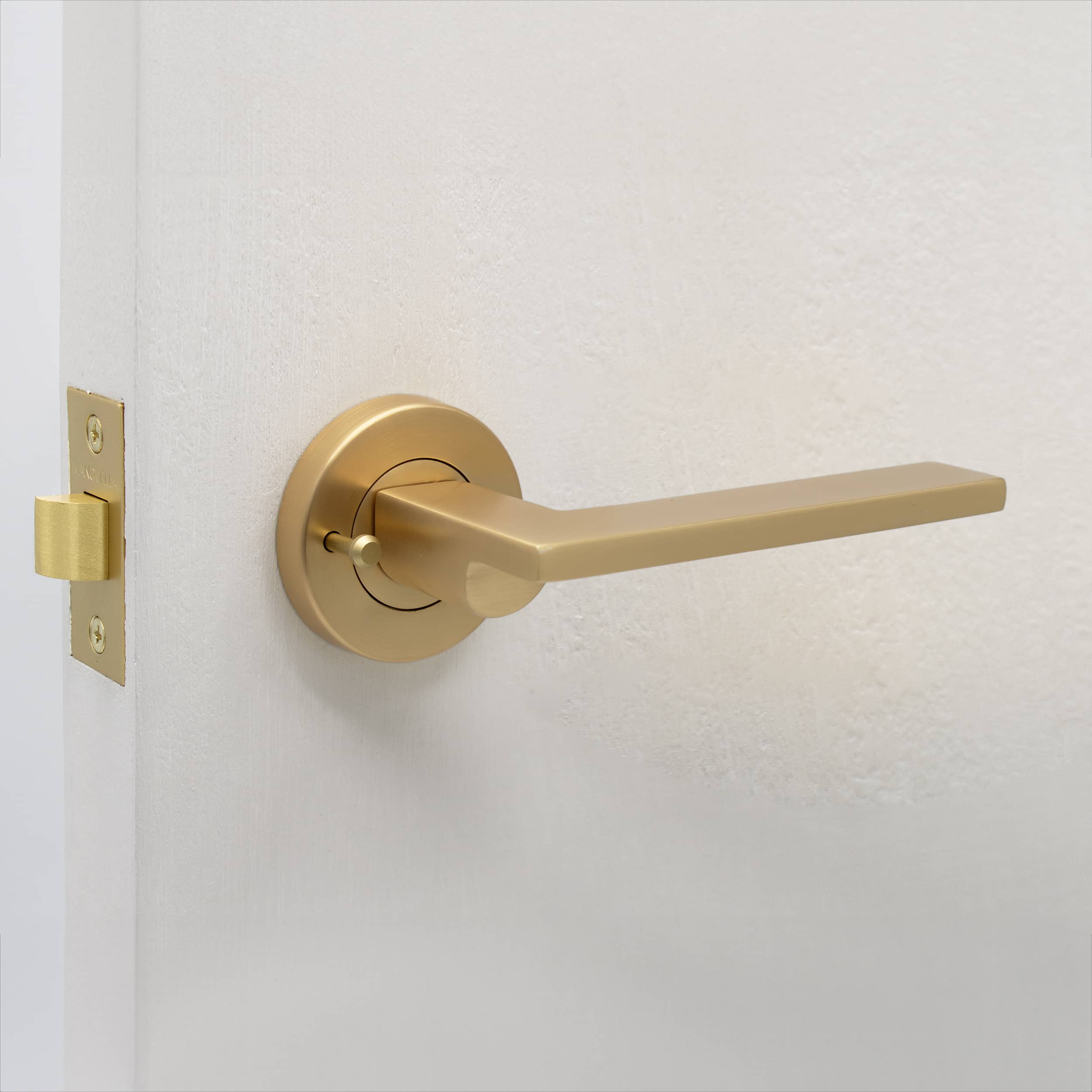 Satin Brass Privacy Door Handle - Hamilton - Manovella