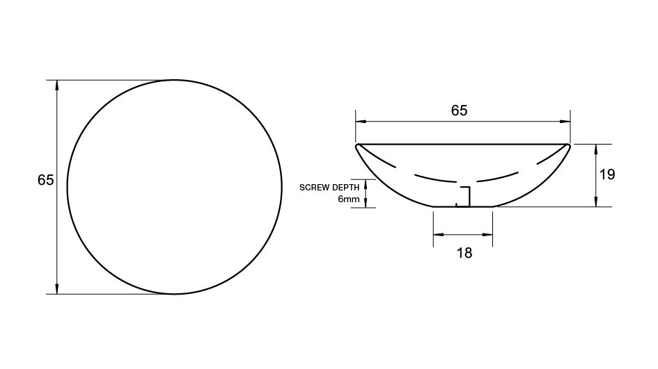 L4328 - 65mm Bowl Knob By Kethy